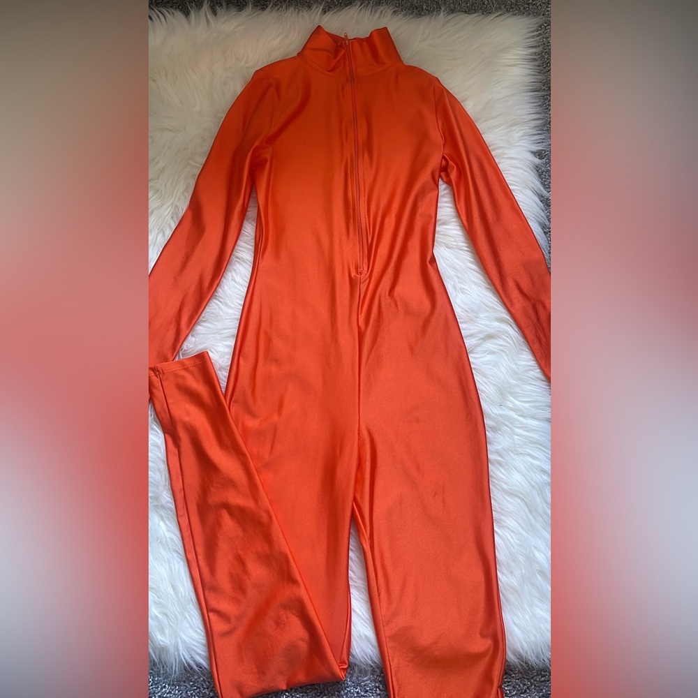 Jumpsuit, Color: Orange, Size: Small
